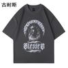 AliExpress desejo verão americano manga curta camiseta vintage casual preguiçoso marca de moda preto top cross-border atacado
