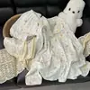 Conjunto de Pijama Retro Francés con Adorno de Encaje Floral para Mujer, Manga Larga y Pantalón Largo para Primavera/Otoño, Se Puede Usar al Aire Libre, Conjunto Casual para Estar en Casa