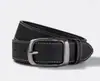 Cinturón de Moda Trendy para Hombre Estilo Casual Hong Kong Hebilla de Pin Retro Cintura Ancha Versátil Negro Dropshipping