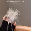 5 Nuevos Pasadores de Pelo con Borla de Perlas y Plumas de Mariposa, Súper Hada Elegantes, Pinzas de Tiburón en la Parte Posterior de la Cabeza, Nuevos Accesorios para el Cabello