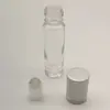 Frasco Rolo Personalizado de 5ml com Tampa de Bambu Transparente Fosca, Frasco Vazio para Aplicação de Líquido para Essência dos Olhos e Óleo Essencial