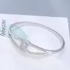Pulsera de Plata Sansheng III Europea, Americana y de Oriente Medio Lujo Zircón Geométrico Hueco Gipsófila Joyería Juego de Anillos