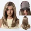 Novo Produto, Peruca Mono Sem Cola, Seda Importada, Sem Cola, Repartição Livre, Cabelo Longo Reto Dourado Degradê, Peruca de Cabeça Inteira