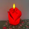 Luz de Noche Creativa de Flor Rosa, Luz de Velas Electrónicas LED Simuladas, Luz de Atmósfera para Decoración del Hogar con Diseño Creativo