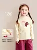 Ropa Infantil Amila 2026 Nuevas Llegadas de Invierno Camiseta de Manga Larga Cálida para Niñas con Cuello Semi Alto Estampado de Dibujos Animados