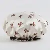 Gorro de ducha de doble capa, gorro de ducha impermeable estilo macarrón para mujer, adecuado para uso doméstico, cocina y para proteger el cabello de los vapores de aceite; también una gorra secadora de pelo para niñas