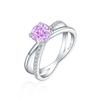 Anillo de plata de ley 925 con corte de flor de hielo en forma de X de 1,2 ct para mujer, anillo de diamantes de alto carbono con tesoro de 7 x 7 colores, estilo europeo y americano.