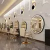 Novo espelho redondo unilateral moderno para salões de cabeleireiro e lojas de beleza, espelho de corte de cabelo montável na parede