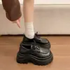 Zapatos de Cuero Pequeños con Cordones, Suela Gruesa, Elevadores de Altura, Dedo Gordo del Pie, para Mujer, Nuevo Otoño 2026, Versátiles, Estilo Británico, Mocasines jk, Zapatos de Vestir