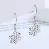 Aretes de Copo de Nieve Hueco de Plata, Aretes de Estilo Corto Simples y Frescos, Versátiles y Elegantes, Diseño Minimalista, Aretes de Nicho para Mujer