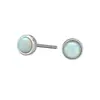 Brincos de Prata 925 com Opala para Mulheres Simples Moda Piercing na Orelha Osso da Orelha Stud Pequeno Exquisito Versátil para o Dia a Dia Acessórios de Brinco