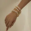 Estilo Simple Conjunto de Perlas de Imitación Pulsera Estilo Frío Geométrico Cuentas Redondas Costura Pulsera de Metal Joyería Transfronteriza Europea y Americana