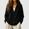 Suéter Feminino Gola V Malha Waffle Cruzada Europeia e Americana Primavera e Outono Estilo Preguiçoso Solto Top Pulôver Casual