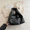 2024 Novo Estilo Bolsa Menina Bolsa Bolsa Casual Cor Sólida Bolsa Bolsa Balde Plissado Bolsa Moderna