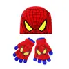 Gorro de Punto para Niños de Spider-Man, Guantes Cálidos, Conjunto Nuevo de Tres Piezas para Niños, Protección para Manos de Dibujos Animados Marvel, 6-12 Años