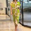 2026 Verano Nuevo Estilo Transfronterizo Europeo y Americano Comercio Exterior Ropa de Mujer Elegante Ropa de Trabajo Color Sólido con Lazo Vestido de un Solo Botón