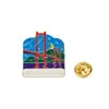 Broche de Atracción Turística Cultural y Creativa Original de Wuhan Puente del Río Yangtsé Torre de la Grulla Amarilla Insignia de Gota de Aceite de Aleación Periférica de Recuerdo