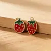 Aleación de Fresa Esmalte DIY Accesorios para Joyería Pulsera Pendientes Colgante Llavero Adornos Colgantes Materiales Venta al por Mayor