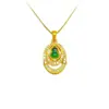 Joyería Dorada Arena Diamante Esmeralda Calcedonia Colgante Calabaza Cadena para Clavícula de Mujer Lujo Accesible Diseño de Nicho