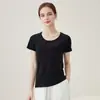 Camiseta de Manga Corta para Mujer Lyocell Tencel Cuello Redondo Primavera y Verano Ropa Interior Talla Grande Adelgazante Fresca Antibacteriana Camiseta Base