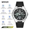 Popular Reloj Electrónico para Hombre Sanda Impermeable para Exteriores Tendencia de Moda Tecnología Negra Multifuncional Despertador para Hombre Reloj Cronógrafo