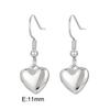Conjunto de pendientes de acero inoxidable con forma de corazón para mujer, joyería de estilo sencillo con forma de rueda de tarjeta, cadena de clavícula, pequeños pendientes de amor