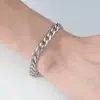 Pulsera Cubana de Acero de Titanio Moda Personalidad Masculina Simple Hip Hop Estilo Frío Cadena NK Pulsera de Estilo Neutral Dominante para Hombres y Mujeres