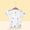 Camiseta de manga corta para bebé, estilo fino de algodón de verano, tops para niños y niñas, pijamas para bebés, ropa para aire acondicionado, ropa de verano para niños, Categoría a