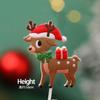 Decoração de bolo de Natal 2024 urso coelho cartão anel de grama folhas chuva seda véspera de Natal festa de feriado plug-in