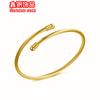 Fabricantes pulseira de cabo de aço transfronteiriça quente feminina aço inoxidável moda simples que não desbota pulseira aberta dourada