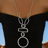 Moda Europeia e Americana Transfronteiriça Mais Vendida Retrô Elegante Assimétrico Exagerado Recorte Pingente Geométrico Longo em Forma de Y Terno