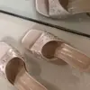 Sandalias Elegantes de Tacón de Gato con Pedrería Slip-On para Mujer, Chanclas de Exterior, Nuevo Estilo Verano 2026, Tacones de Aguja Cuadrados para Socialité