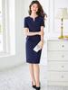Vestido profesional Verano para mujer Temperamento de alta gama Ajustado Moda Estilo occidental Trabajador de oficina Manga corta Ropa de trabajo para tienda de joyería