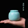 Tetera Cerámica Mini Pequeña Portátil Regalo Mano a Mano para Exteriores Lista para Calentar Té Hervido Pequeña Verde Ciruela