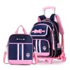 Nueva Mochila con Ruedas Estilo Británico para Estudiantes de Primaria Niñas Grado 2-6 Gran Capacidad Puede Subir Escaleras Mochila con Ruedas para Niños