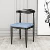 Silla de Comedor Doméstica de Lujo Ligero Taburete Moderno Silla Nórdica para Tocador Silla con Respaldo Imitación Madera Maciza Hierro Silla de Negociación de Esquina
