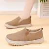 Novos Sapatos Femininos de Outono, Slip-On Casual Impermeáveis Respiráveis Sapatos de Mãe, Sapatos de Pano Velho de Pequim, Superfície de Couro Antiderrapante Sapatos Preguiçosos