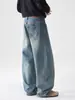 Nuevos pantalones vaqueros de pierna ancha rectos holgados para hombre estilo streetwear lavado vintage modernos