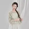 Novo vestido qipao de manga sino para prática de dança clássica de estudante usado conjunto de roupas para cerimônia do chá roupa para menina tamanho pequeno roupa de dança