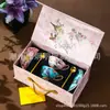 Juego de Tazas de Café de Porcelana Ósea Europea con Flores y Pájaros Caja de Regalo de Gama Alta Exquisito Retro Juego de Té Británico para la Hora del Té Nuevo Boda
