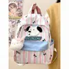 Mochila de viaje de verano de dibujos animados muy elegante y linda con un diseño de gatita Kitty Cat con temática de bosque, fresco y femenino