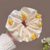 Elástico de Cabelo de Renda Estilo Coreano para Rabo de Cavalo, Scrunchie Grande, Elástico para Coque, Acessório de Cabelo de Luxo para Meninas