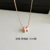 Versión Alta Plata de Ley Collar Aijia H para Mujer Colgante con Esmalte Letra NCN Regalo Mini San Valentín Cadena para Clavícula de Pareja