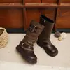 Botas Largas para Niña 2026 Nuevas Otoño/Invierno Botas de Princesa de Caña Alta Retro Botas Martin Botas Largas Elegantes Individuales para Niños