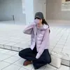 Chaqueta de Algodón Nueva de Invierno 2026, Abrigo de Algodón Falso de Dos Piezas para Mujer, Chaqueta de Algodón con Parches de Manga Tejida, Abrigo Corto Ligero de Algodón para Mujeres Petites
