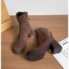 Kuzi 2024 Novas Botas Curtas de Inverno para Mulheres, Botas de Uso Duplo Destacáveis, Solas Grossas, Saltos Grossos, Botas Slim para Pessoas Baixas