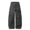 Novos Calças de Trabalho Casuais de Cintura Média com Estampa Floral Escura Moda de Rua Americana 2026 Calças Scimitar Camufladas Fornecimento Direto no Atacado 34
