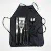 Bolsa Portátil de Tecido Oxford Conjunto de Grelha com Cabo de Aço Inoxidável 410 Ferramentas para Churrasco Garfo Espátula Pegador Escova de Limpeza Escova para Grelha