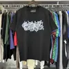 AM1R1 ICON Marca de Moda de Nicho Paloma de la Paz Estampado de Letras Cuello Redondo Holgado Manga Corta Camiseta para Hombres y Mujeres Pareja Manga Media