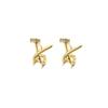 Aretes de Cruz de Circonita Diseño Nicho Sentido Moderno Cool Estilo Punk Geométrico Aretes de Clavo para Hombres y Mujeres